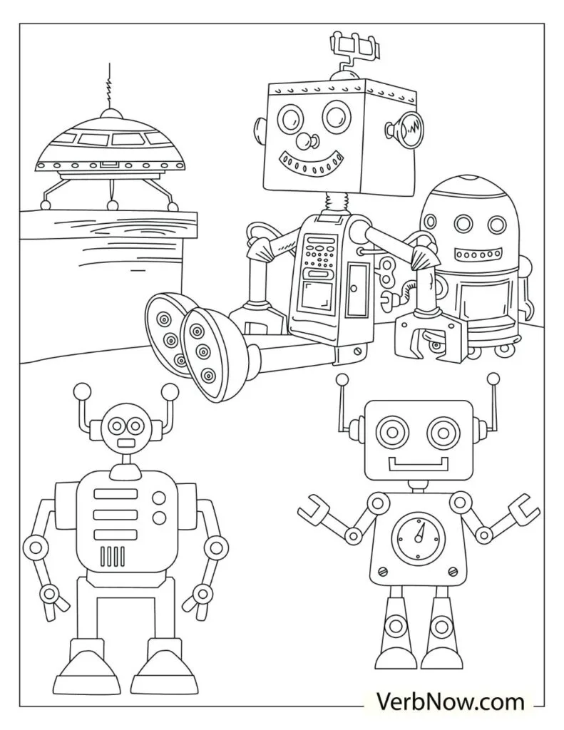 Free robot coloring pages for download printable pdf