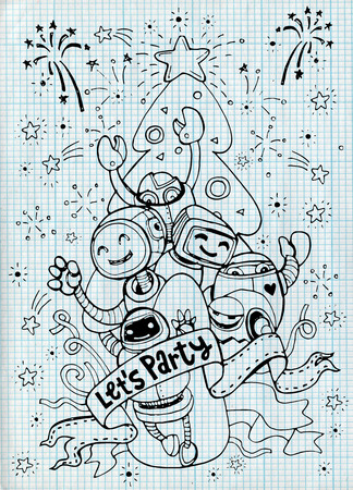 Party coloring page stock photos and images