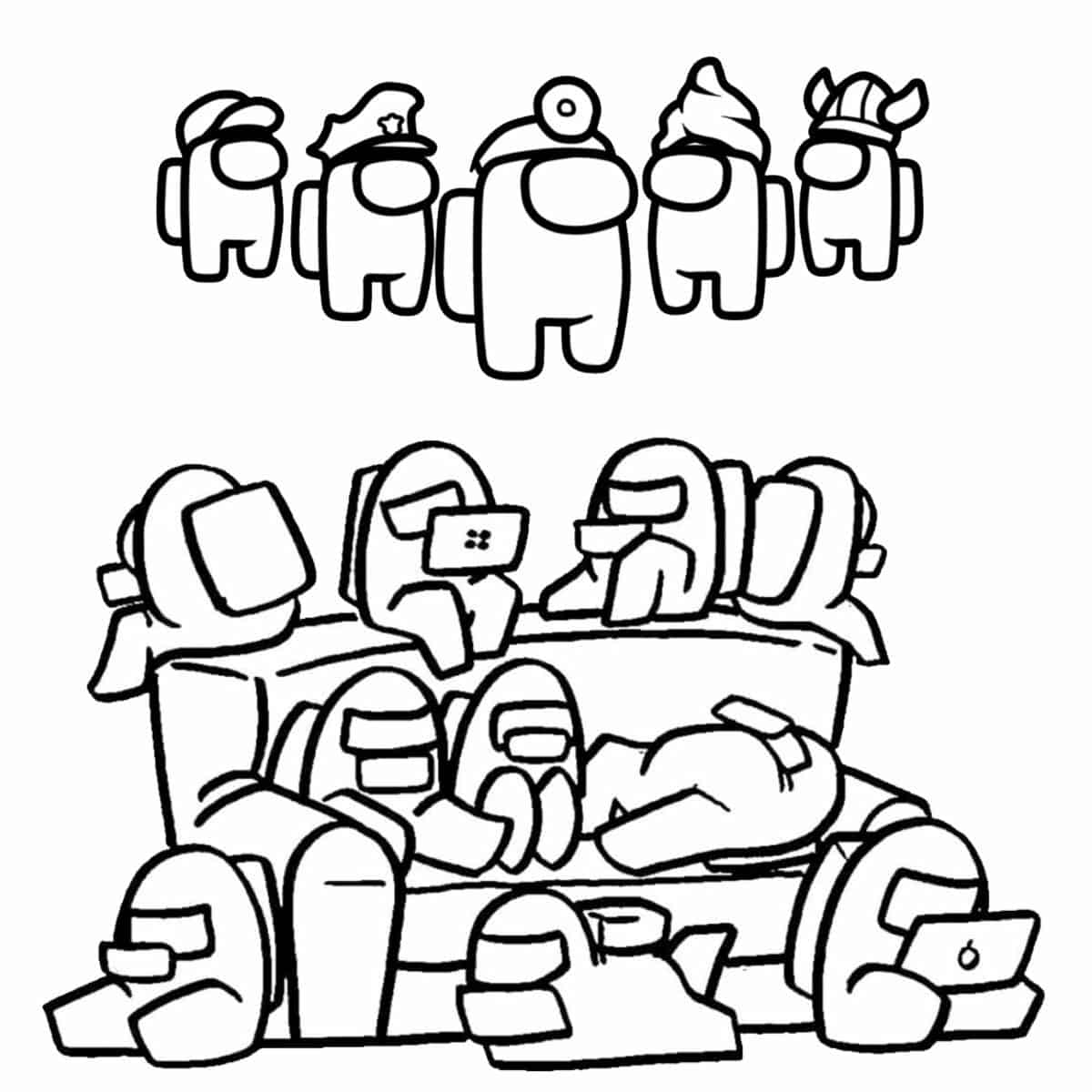 Among us coloring pages free to print
