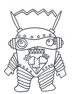 Free robot monster printable bbc good food recipes adult recipes coloring sheets