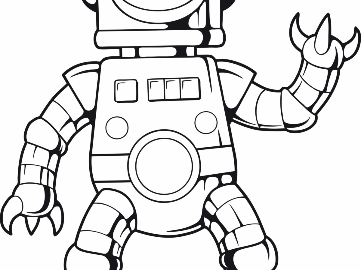 Printable robot coloring pages for kids put that robot in color