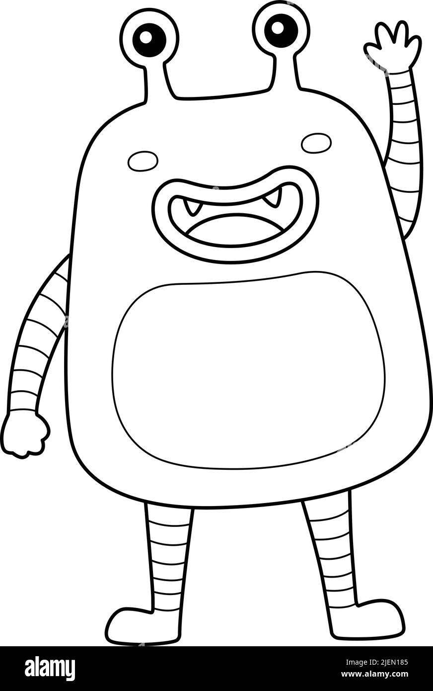 Monster robot coloring page for kids stock vector image art