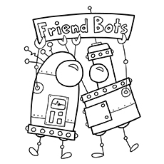 Cute free printable robot coloring pages online