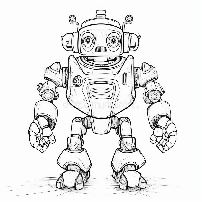 Robot coloring page stock illustrations â robot coloring page stock illustrations vectors clipart