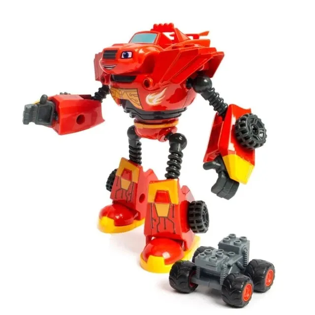 Action figure blaze monster machines cartoon plasticalloy car and robot toy