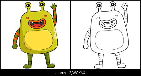 Monster robot coloring page for kids stock vector image art