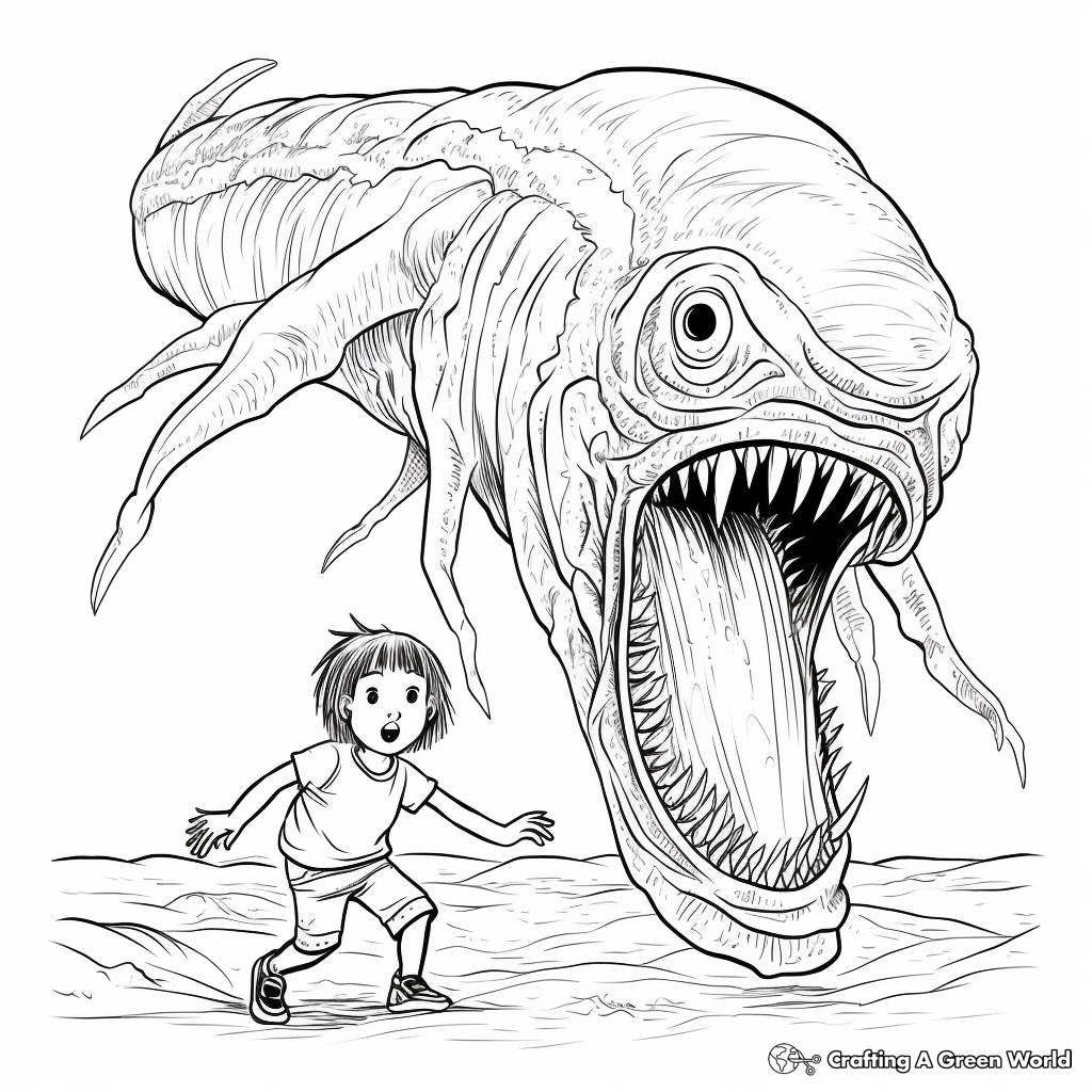 Sea monster coloring pages