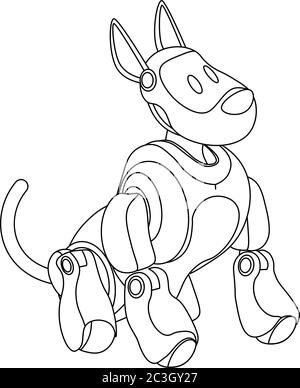 Coloring pages for robot dogs vector illustration on the theme of creativity and leisure for children and adults stock vector image art