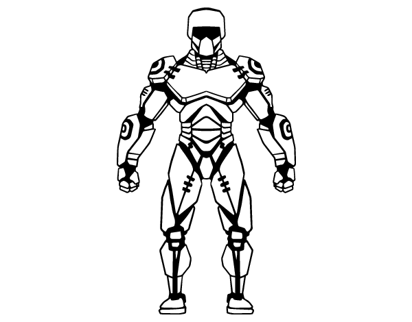 Robot fighter coloring page