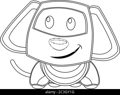 Coloring pages for robot dogs vector illustration on the theme of creativity and leisure for children and adults stock vector image art