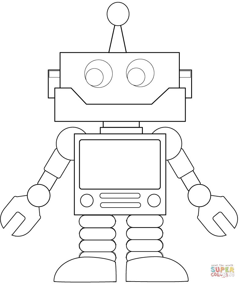 Cartoon robot coloring page free printable coloring pages