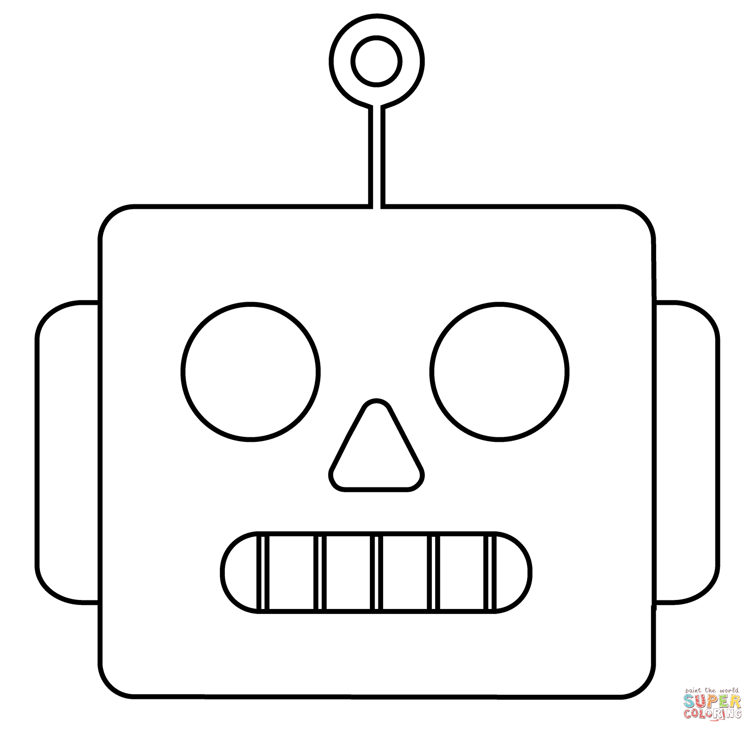 Robot emoji coloring page free printable coloring pages