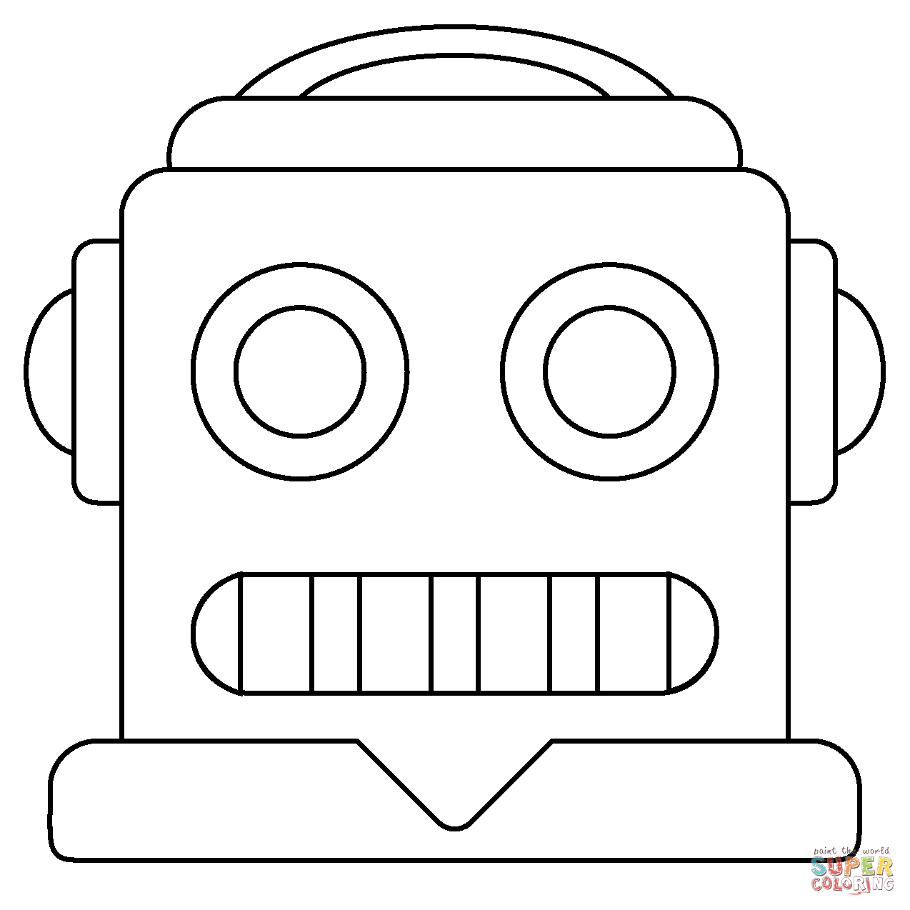 Robot emoji coloring page free printable coloring pages