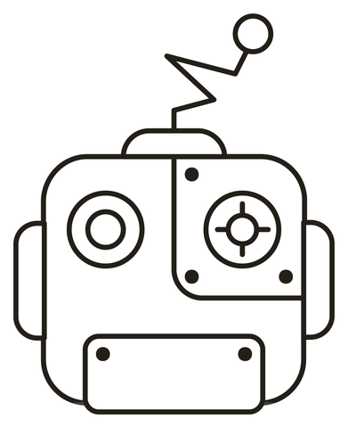 Robot face coloring page free printable coloring pages