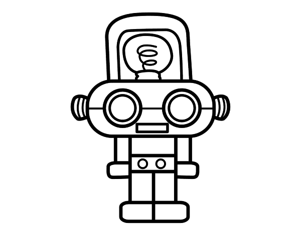 Robot with light coloring page