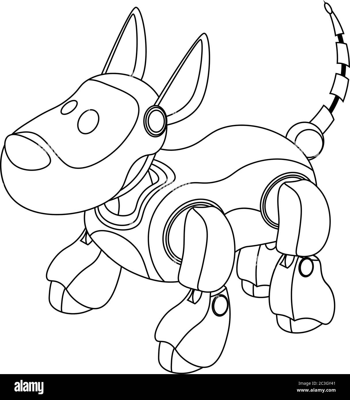 Coloring pages for robot dogs vector illustration on the theme of creativity and leisure for children and adults stock vector image art