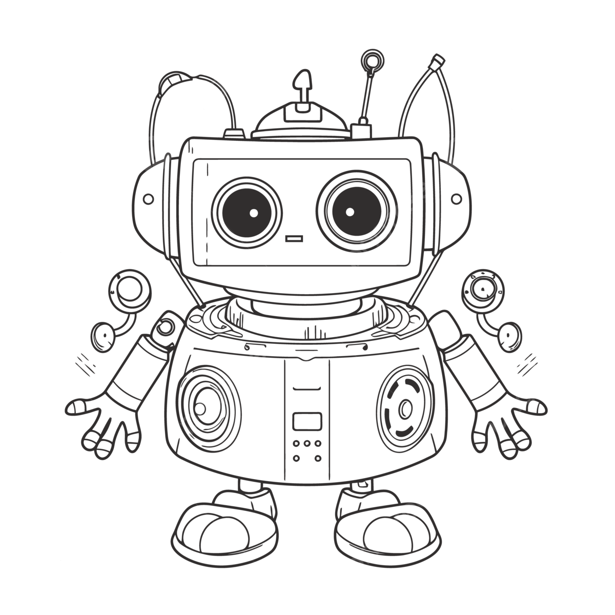 Robot coloring page with ears and eyes outline sketch drawing vector automation drawing automation outline automation sketch png and vector with transparent background for free download