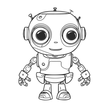 Cute robot coloring pages for kids to print cool robot coloring pages for kids outline sketch drawing vector wing drawing cool drawing robot drawing png and vector with transparent background for free