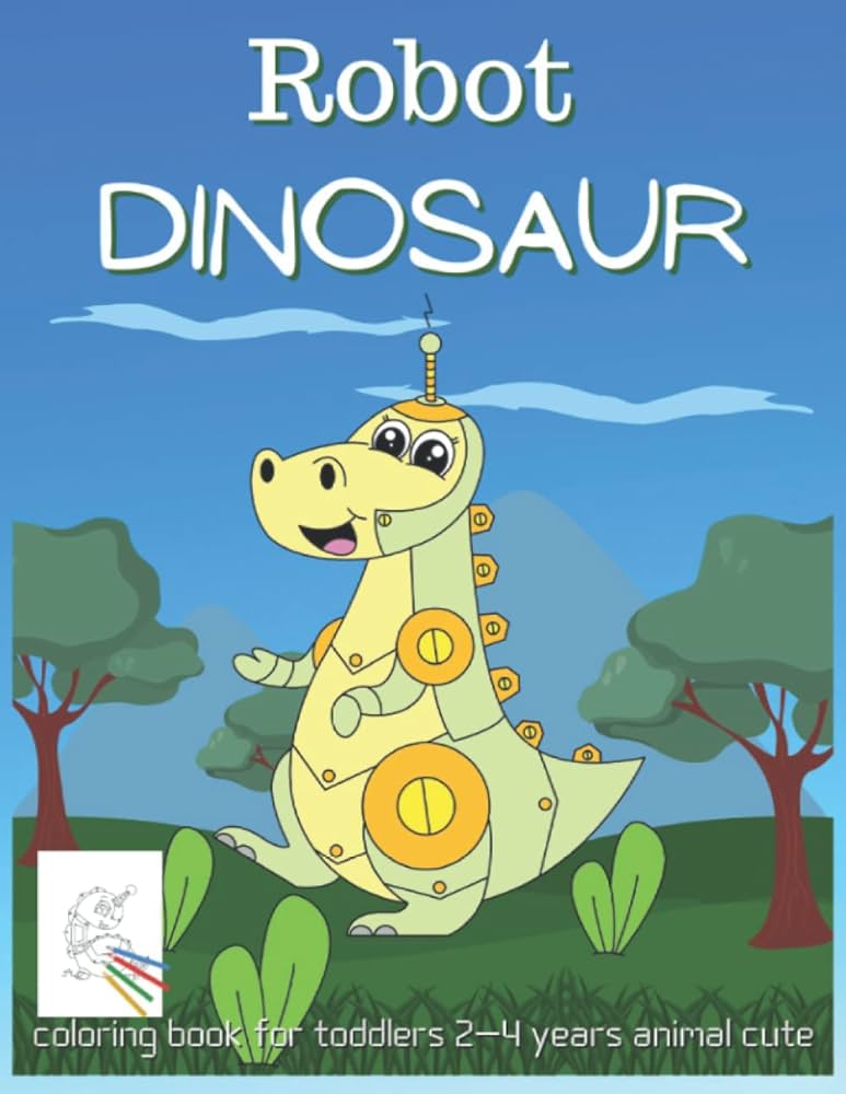 Robot dinosaur coloring book for toddlers