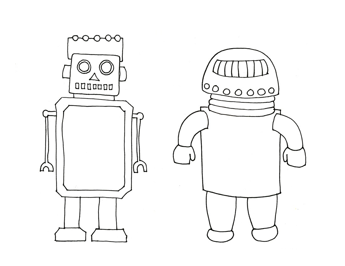 Free printable robot coloring pages for kids