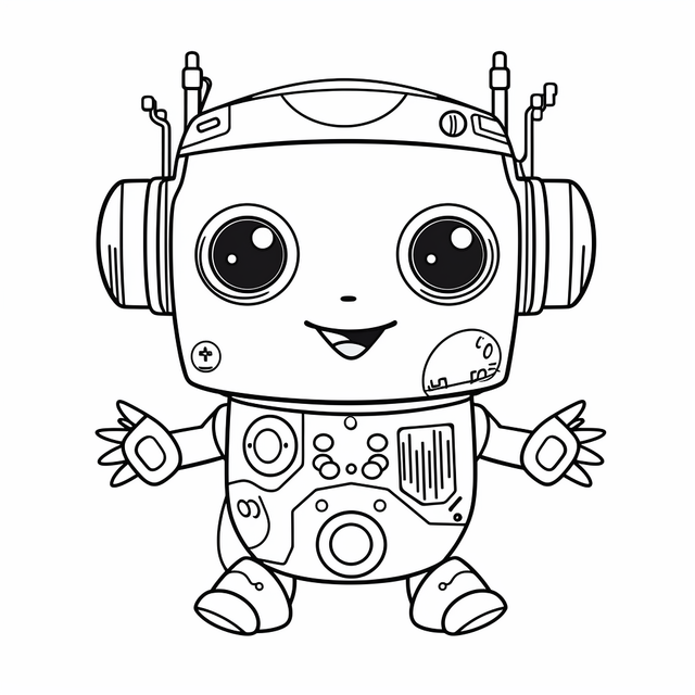 Robot coloring page with ears and eyes outline sketch drawing vector automation drawing automation outline automation sketch png and vector with transparent background for free download