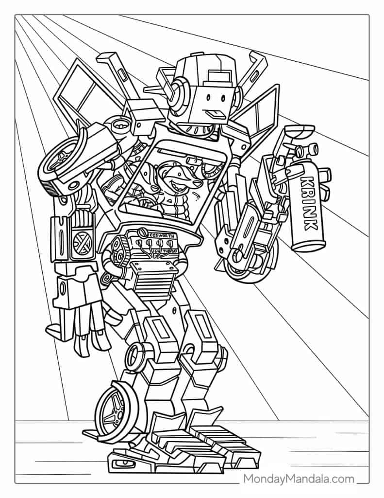 Robot coloring pages free pdf printables