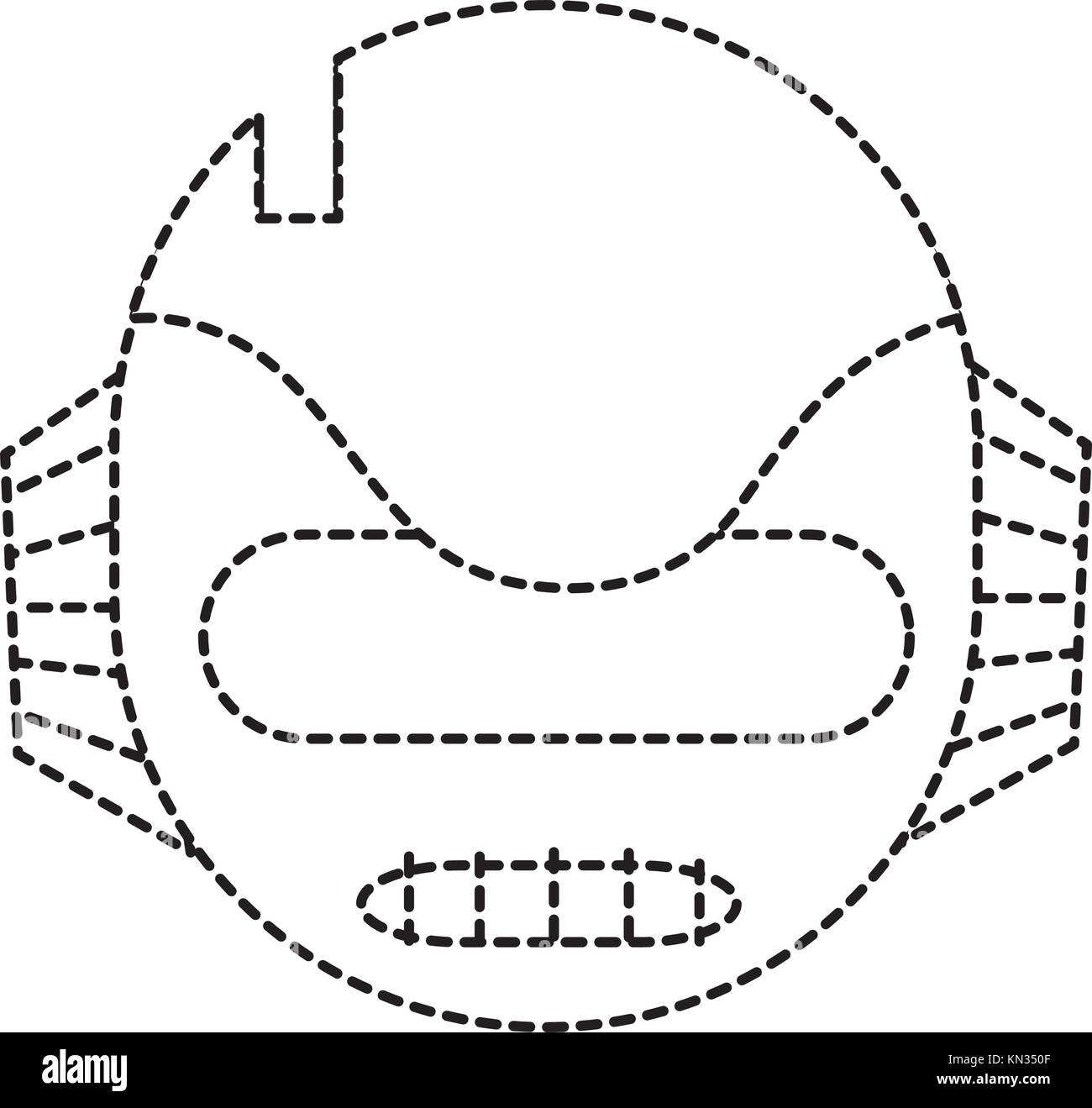 Dotted shape technology robot head with ears and mouth vector illustration stock vector image art