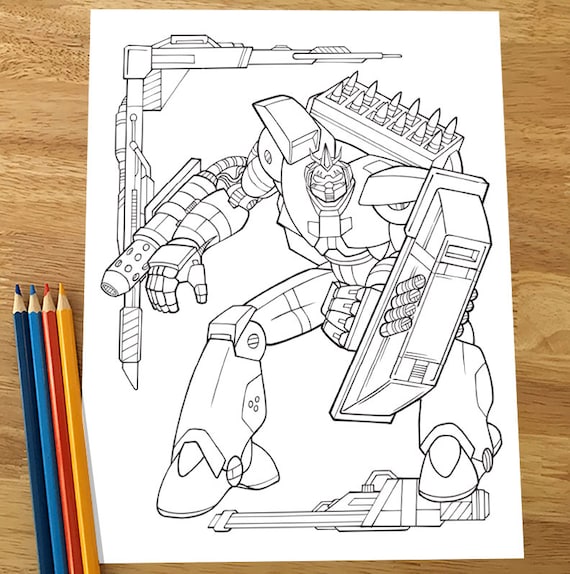 Robot coloring page downloadable pdf file