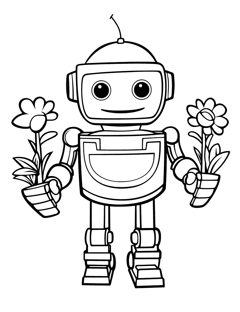 Robot coloring pages free printable sheets