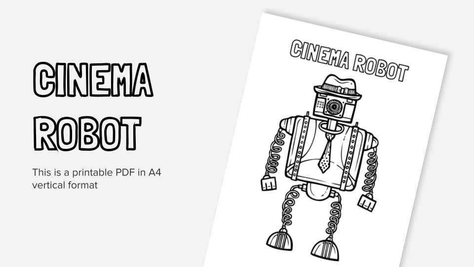 Printable coloring worksheets about robots in pdf format