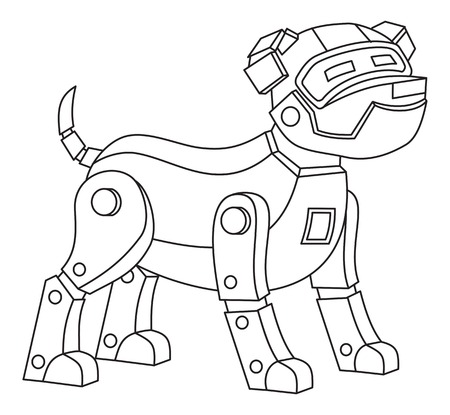 Robot dog printable coloring page for kids