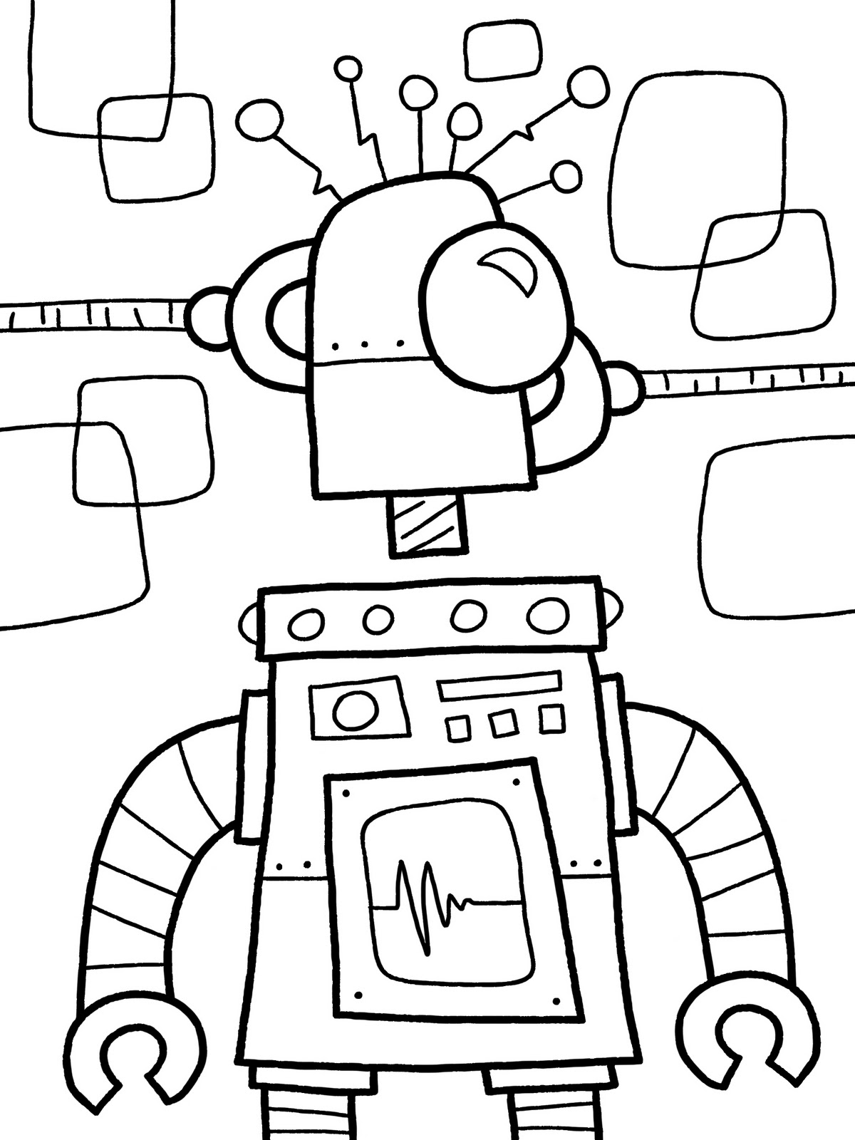 Free printable robot coloring pages for kids