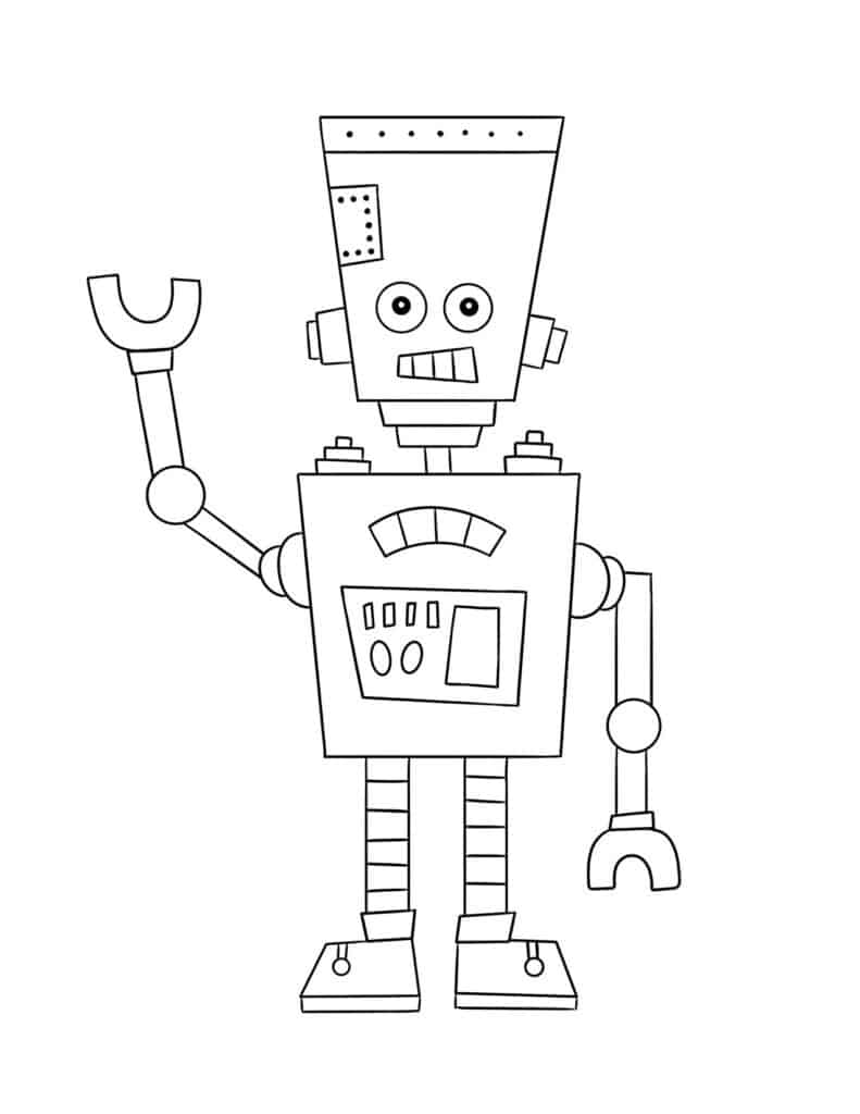 Free robot coloring pages for kids â the hollydog blog