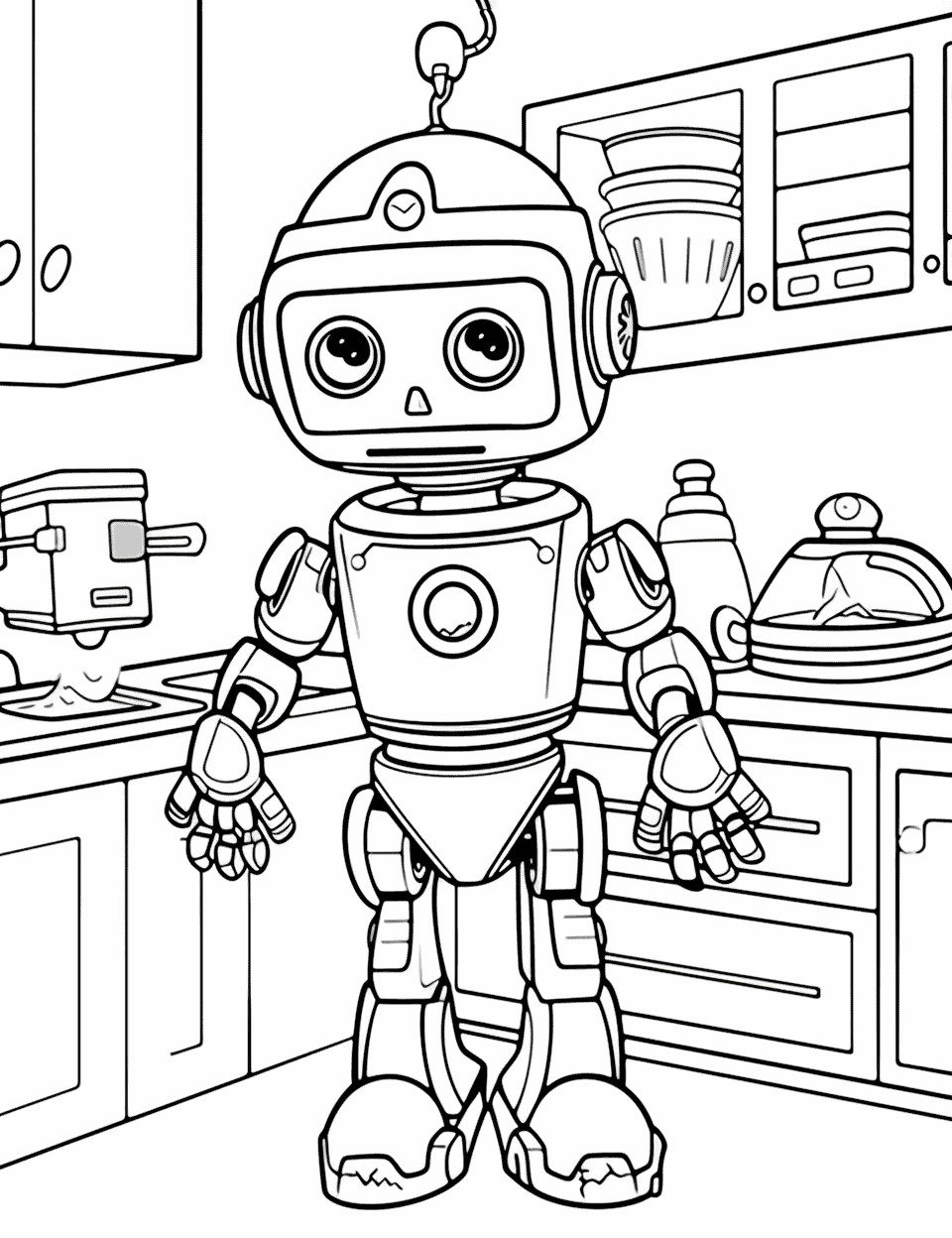 Robot coloring pages free printable sheets