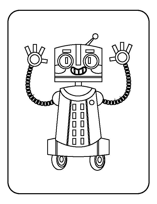 Robot printable coloring pages for kids digital download