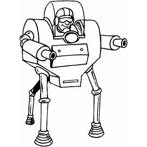 Weapon robot coloring page