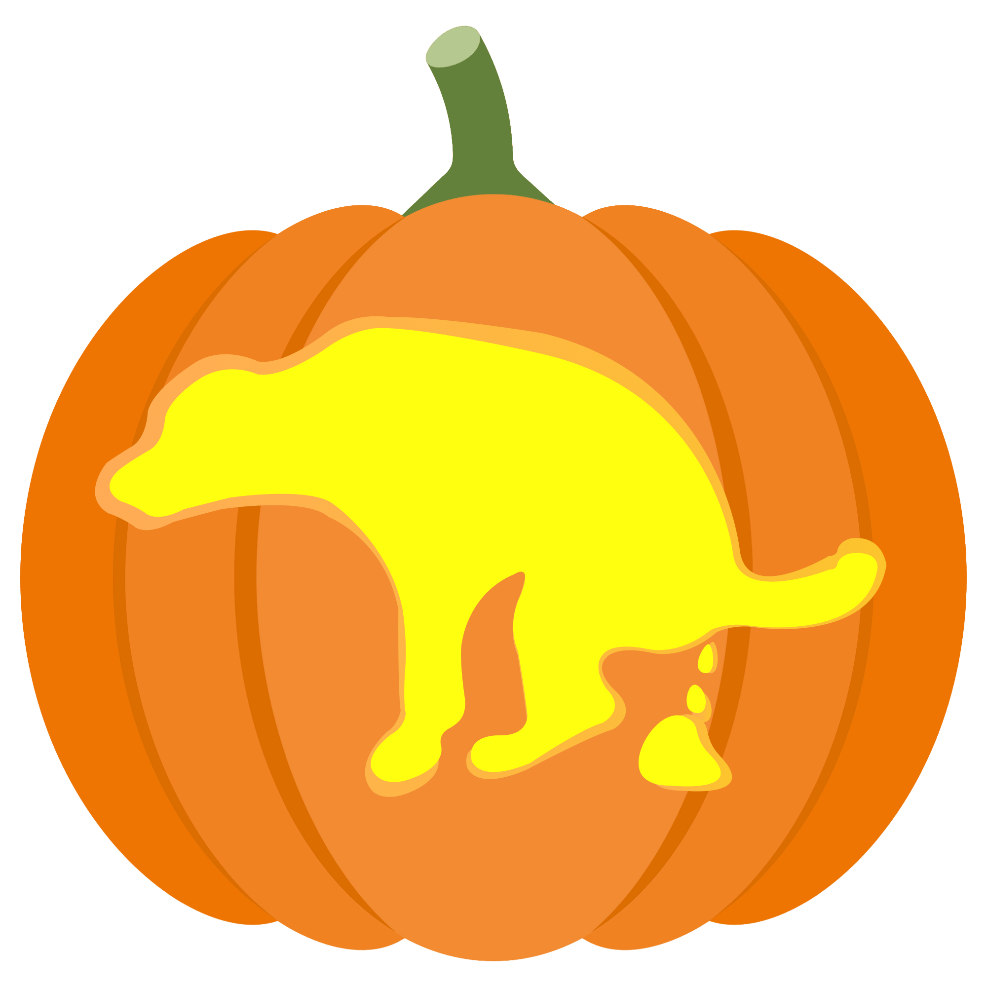 Pooping dog pumpkin stencil free printable papercraft templates