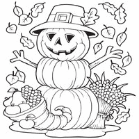 Pumpkin snowman coloring pages