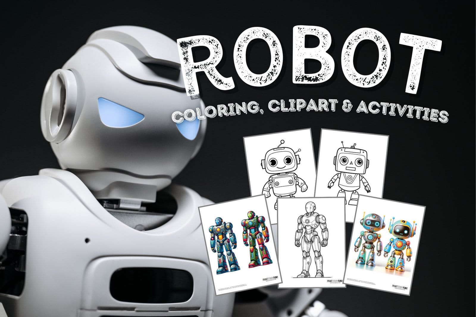 Beep boop robot drawings coloring pages for creative tech activities at