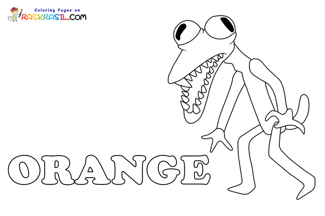 Orange rainbow friends coloring pages