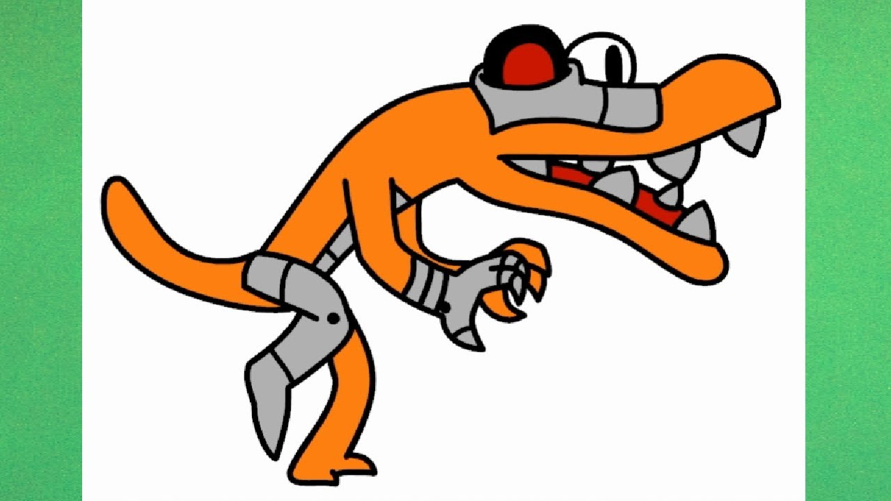 How to draw robot orange fro rainbow friends survivor in rainbow onster