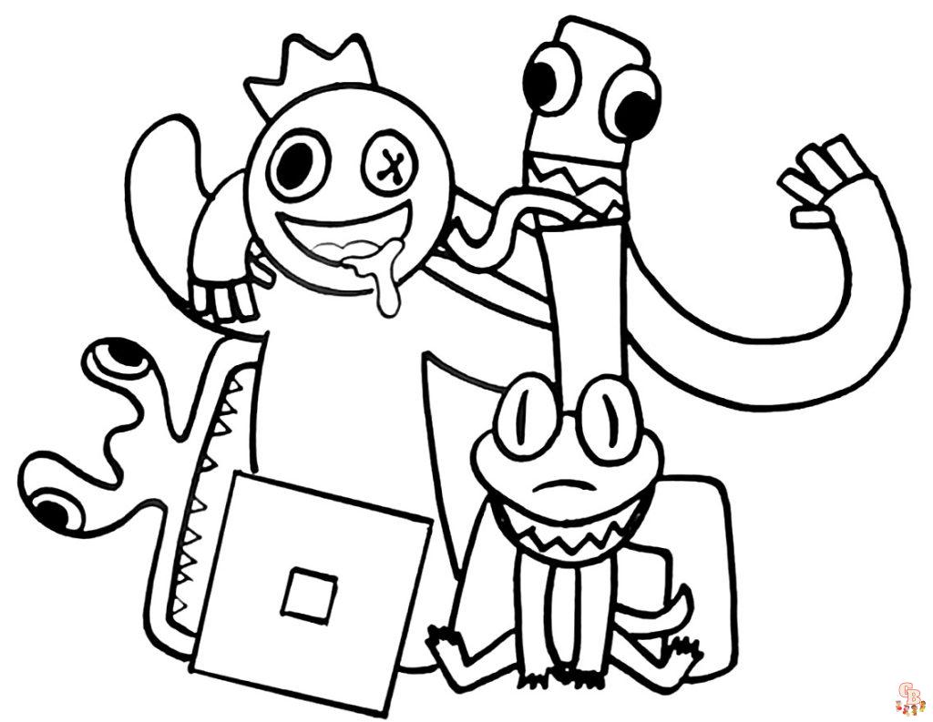 Rainbow friends coloring pages