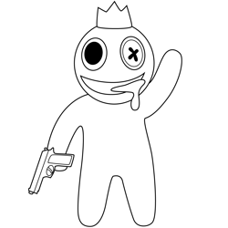 Blue rainbow friends roblox coloring pages for kids