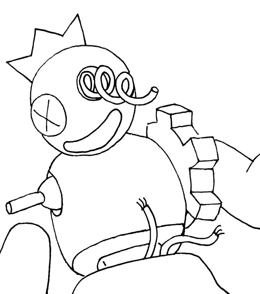 Rainbow friends chapter coloring pages â robot blue â art education