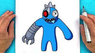 How to draw rainbow friends robot blue blues dark secret fro roblox characters