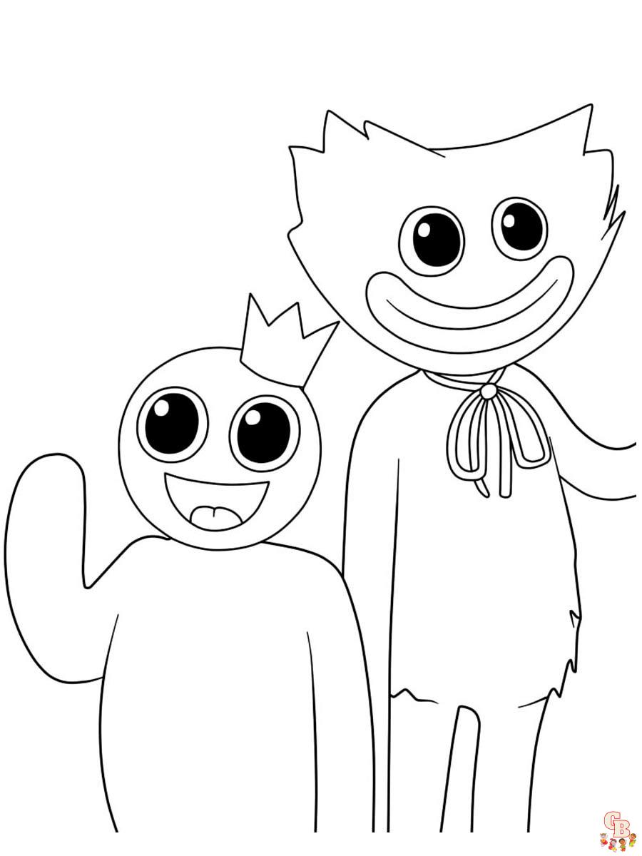 Rainbow friends coloring pages