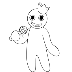 Blue rainbow friends roblox coloring pages for kids