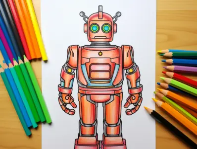 Robot coloring pages free printable sheets