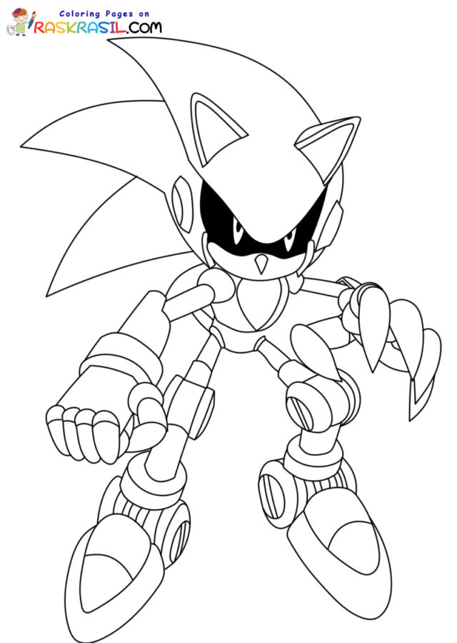 Metal sonic coloring pages