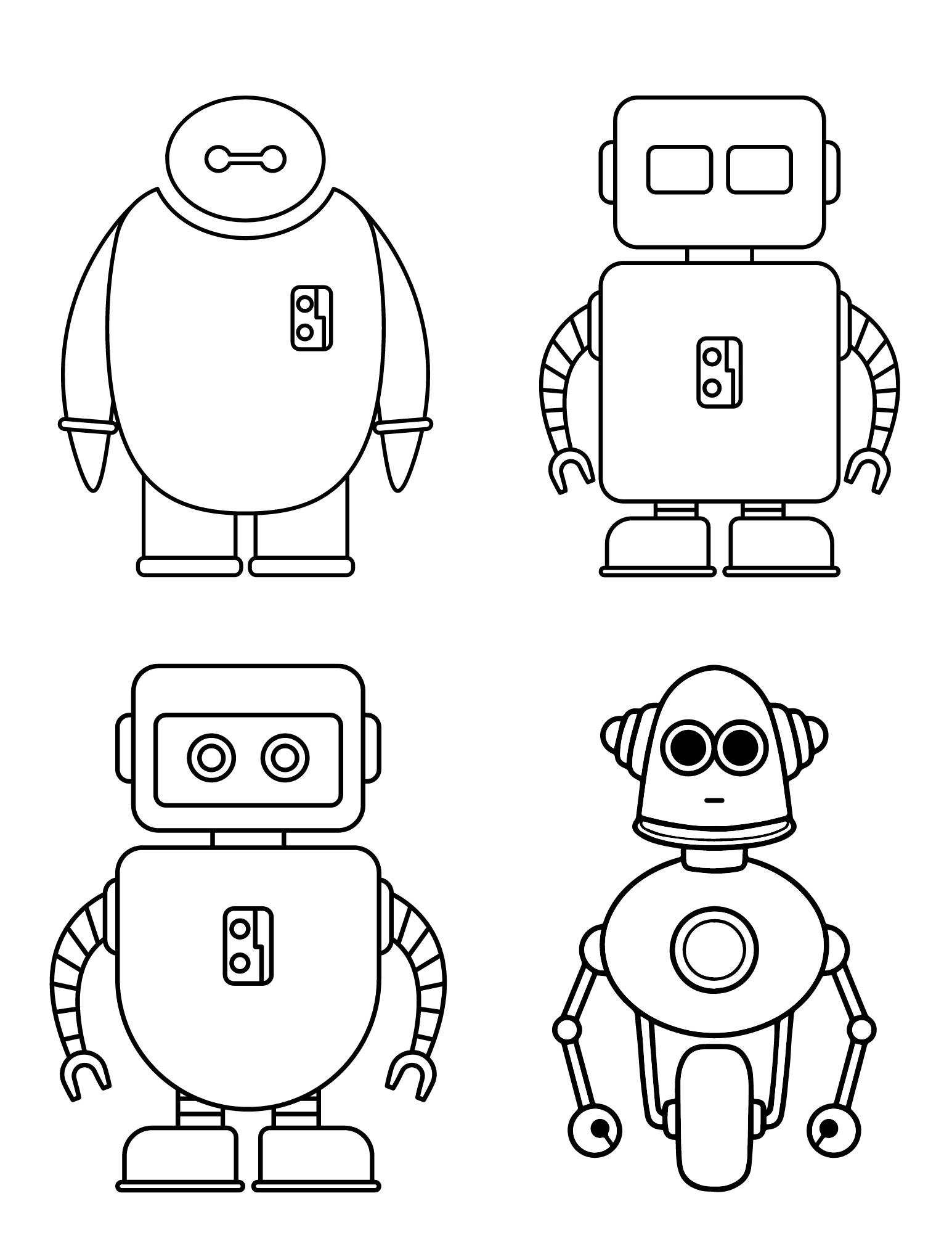 Free printable robot coloring pages for kids and adults